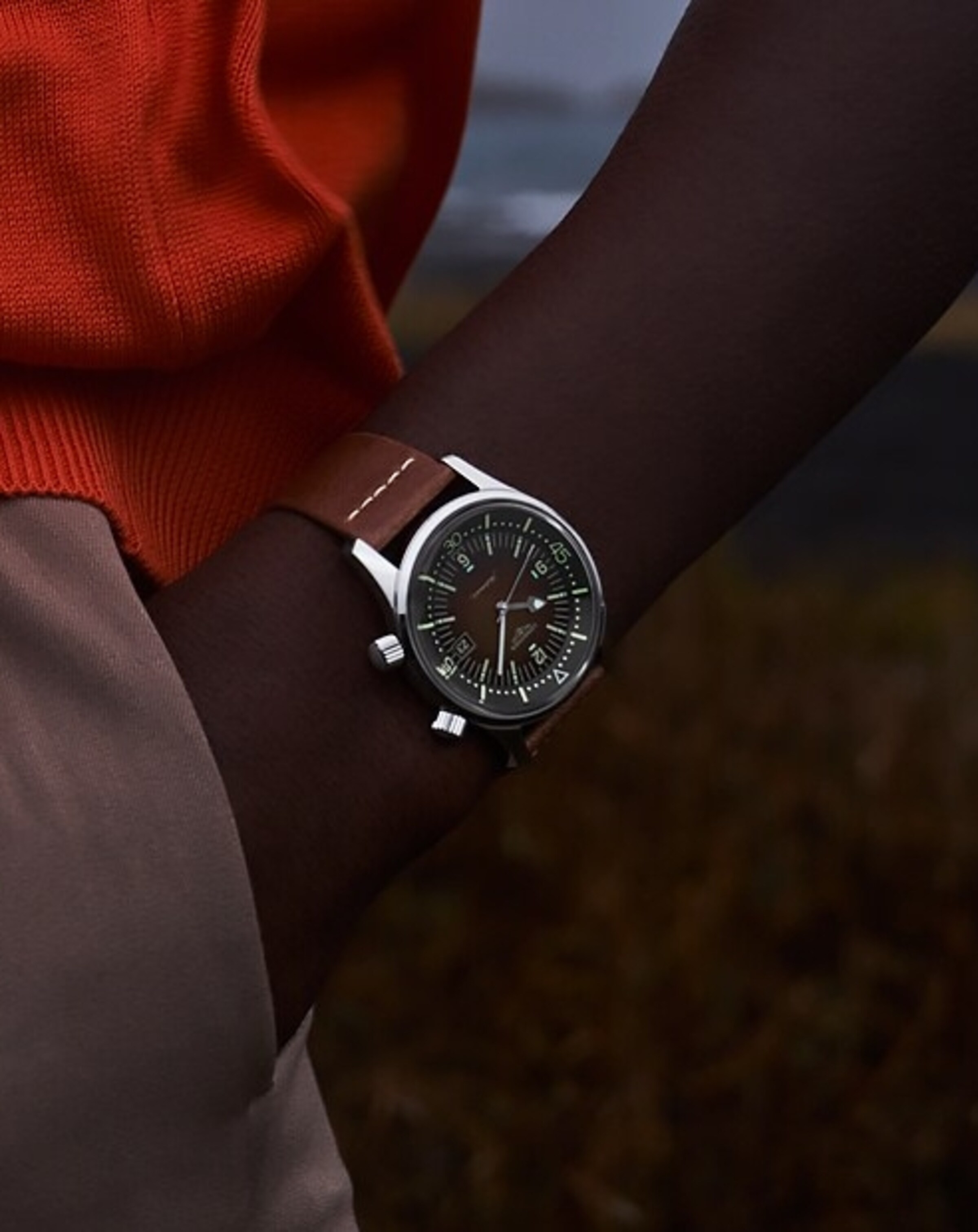 a Longines Legend Diver watch on a wrist