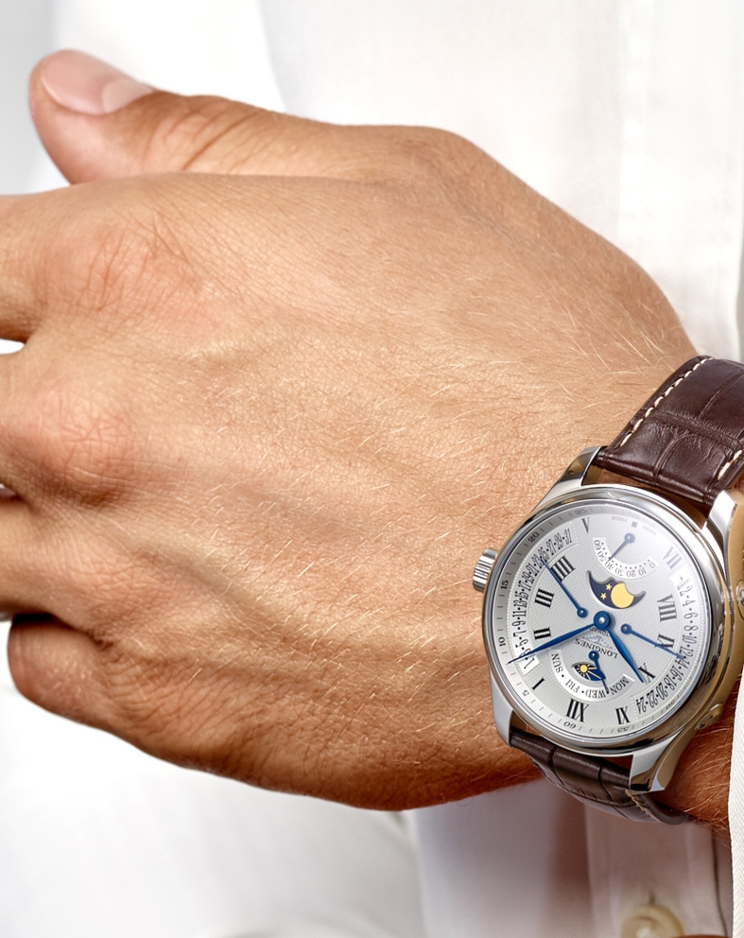 a Longines watch with Retrograde feature