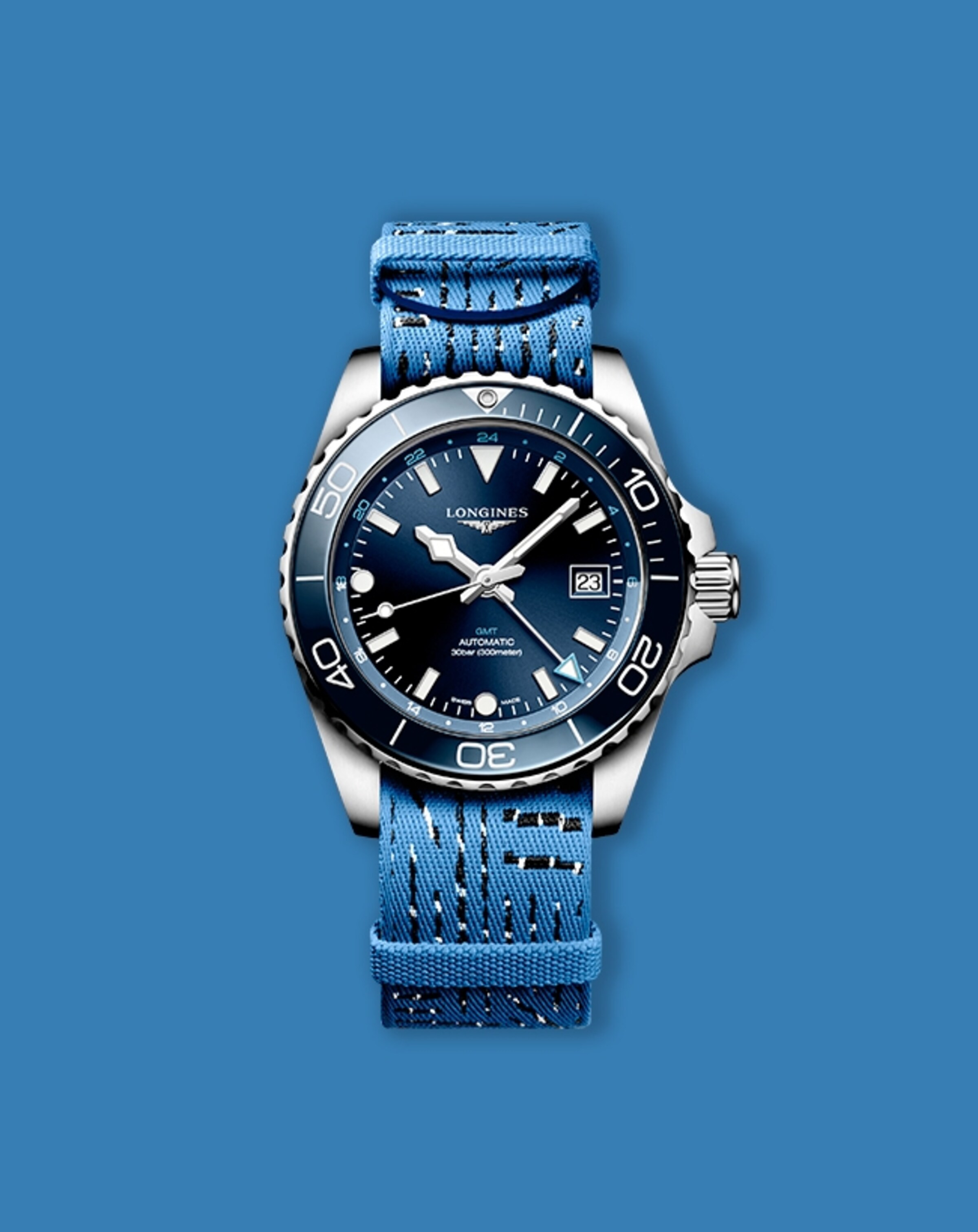 Longines x Otis Hope Carey - Exclusive NATO straps collaboration - Blue strap