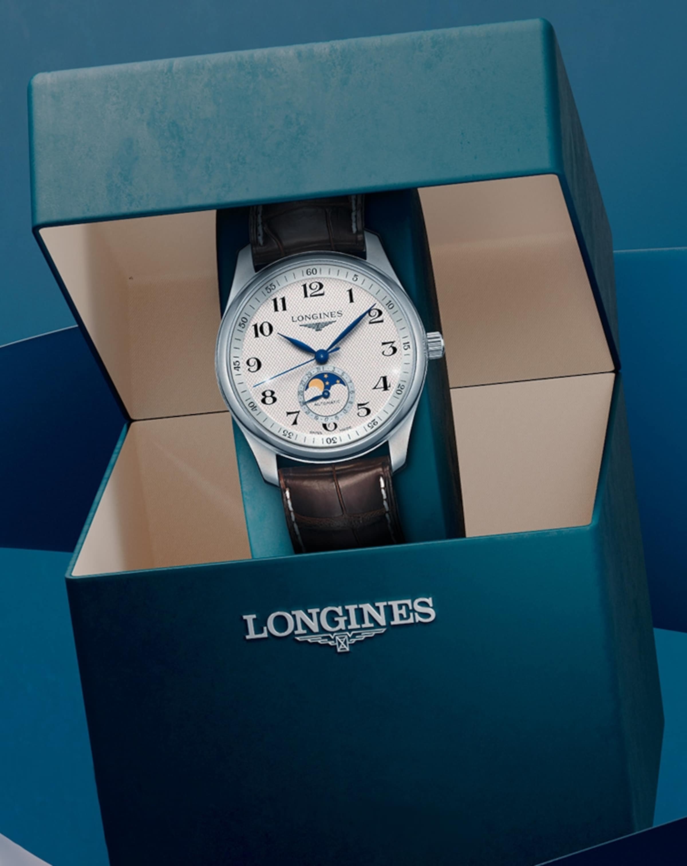 a Longines watch in a gift box