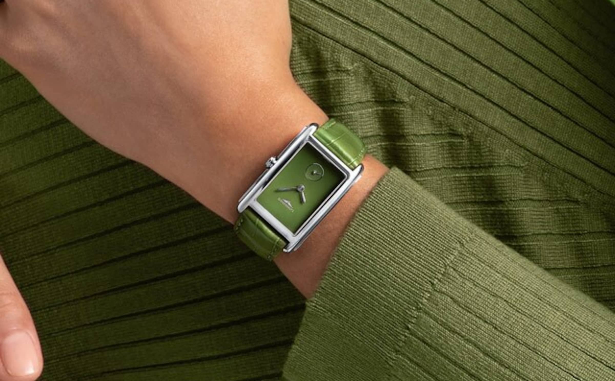 A green model of the Longines Dolcevita watch